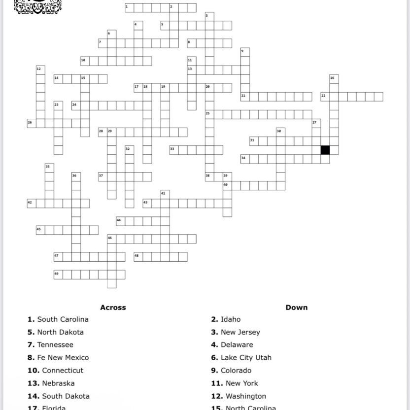 United States Crossword Puzzle